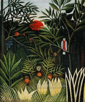  Rousseau Decoraci%C3%B3n Paredes - paisaje con monos Henri Rousseau Postimpresionismo Primitivismo ingenuo